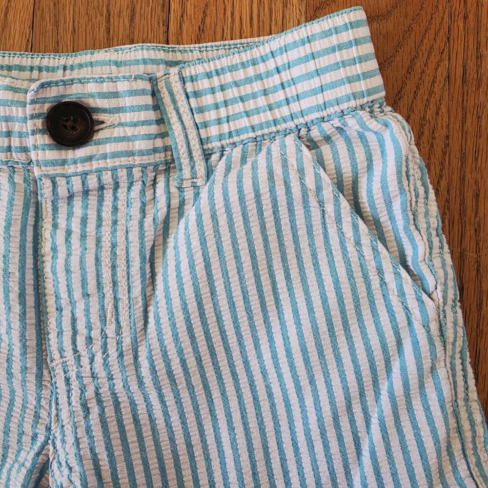 Gymboree Boys Striped Seersucker Shorts - Pink & Aqua Size 3T